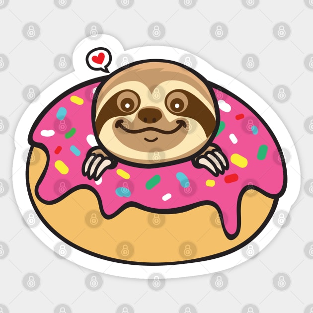 Sloth donut Sticker by Plushism